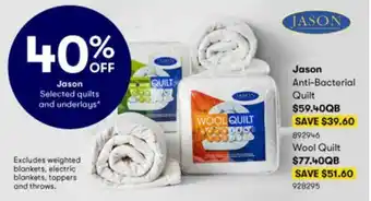 BIG W Jason Wool Quilt QB offer