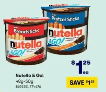 BIG W Nutella & Go! 48g-50g offer
