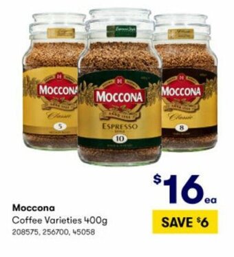BIG W Moccona Coffee Varieties 400g offer