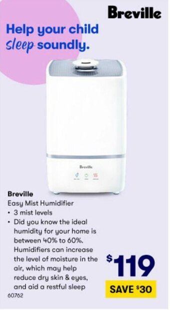 BIG W Breville Easy Mist Humidifier offer