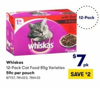 BIG W Whiskas 12- Pack Cat Food Varieties 85g offer