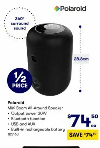 BIG W Polaroid Mini Boom All-Around Speaker offer