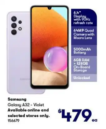 BIG W Samsung Galaxy A32-Violet offer