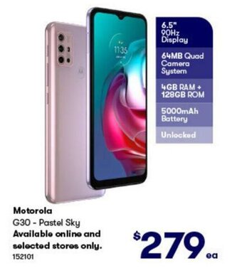 BIG W Motorola G30-Pastel Sky offer