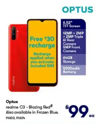 BIG W Optus realme C3-Blazing Red# offer