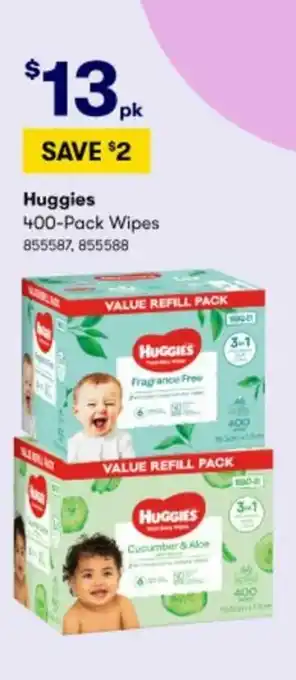 BIG W Huggies Wipes 400 Pack offer