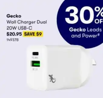 BIG W Gecko Wall Charger Dual 20W USB-C offer