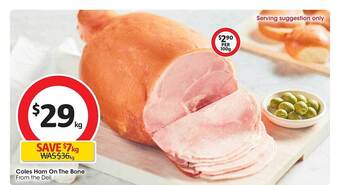 Coles Coles ham on the bone offer