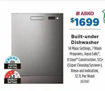Betta Asko built-under dishwasher offer