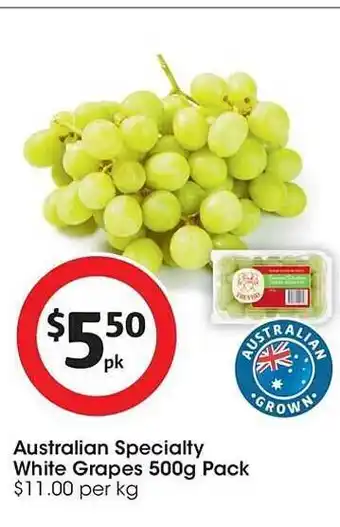 Coles Australian specialty white grapes offer