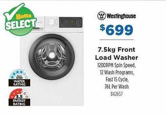 Betta Westinghouse 7.5kg front load washer offer