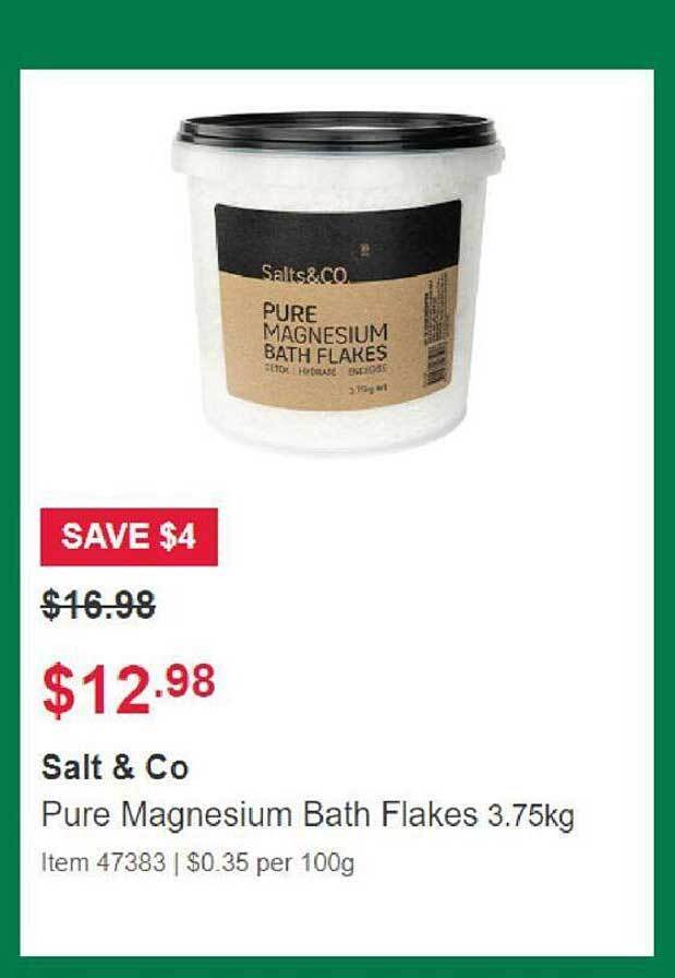 Salt & co pure magnesium bath flakes offer at Costco