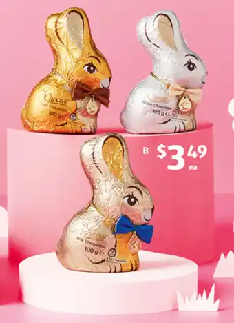 ALDI Choceur Luxury Dark, White or Milk Chocolate Bunny 100g offer