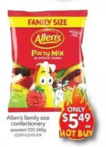 Allen's family size confectionery
