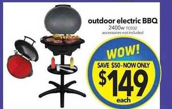 Cheap as Chips Outdoor electric bbq 2400w tc032 offer