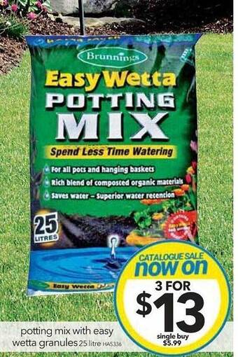Cheap as Chips Potting mix with easy wetta granules offer