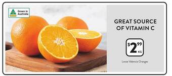 Foodworks Loose valencia oranges offer