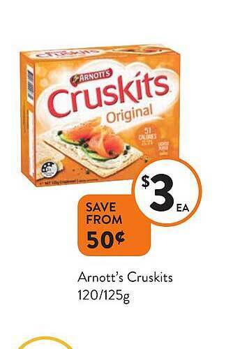 Foodworks Arnott's cruskits offer
