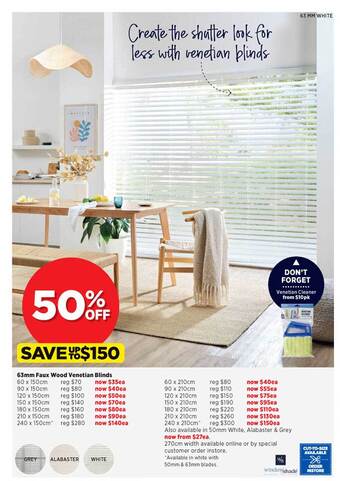 Spotlight 63mm faux wood venetian blinds offer