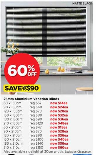 25mm aluminium venetian blinds