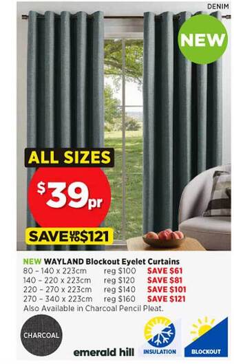 Spotlight Wayland blockout eyelet curtains offer