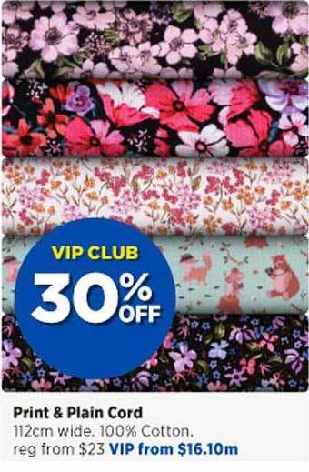 Spotlight Print & plain cord offer