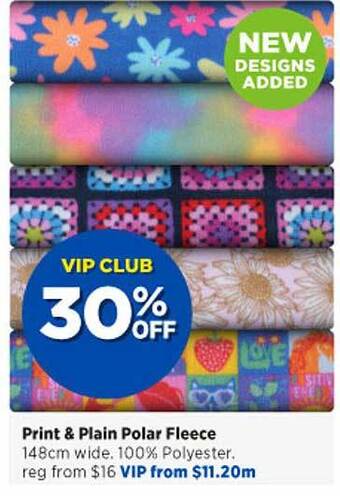 Spotlight Print & plain polar fleece offer