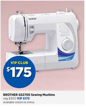 Spotlight Brother gs2700 sewing machine offer