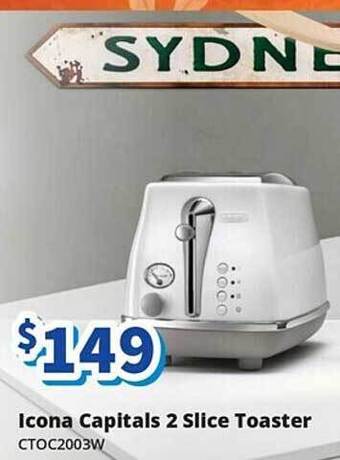 Icona capitals 2 slice toaster