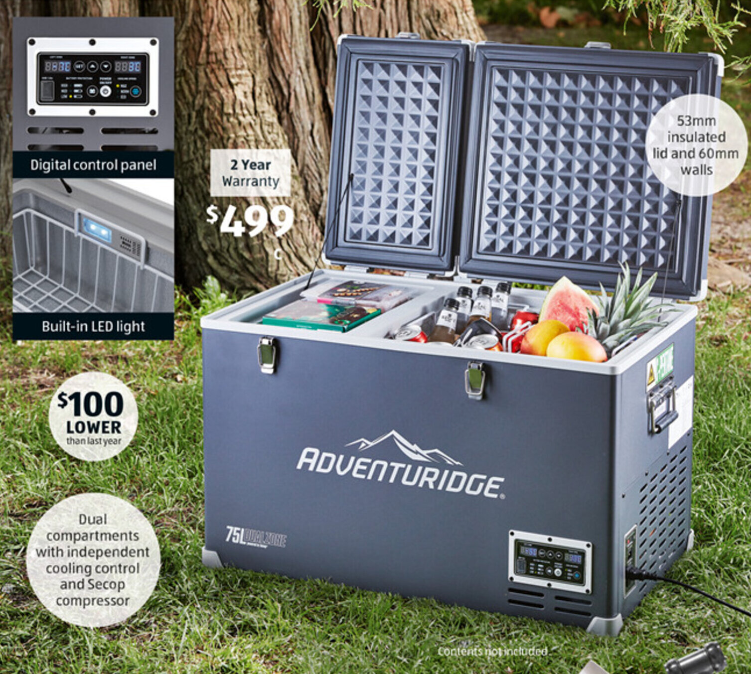 Dual Zone Portable Fridge Freezer 75L offer at ALDI