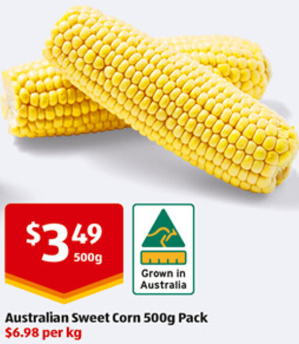 Australian Sweet Corn 500g Pack offer at ALDI