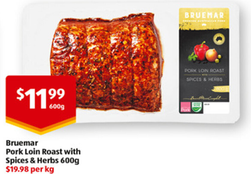 Bruemar Pork Loin Roast with Spices & Herbs 600g offer at ALDI