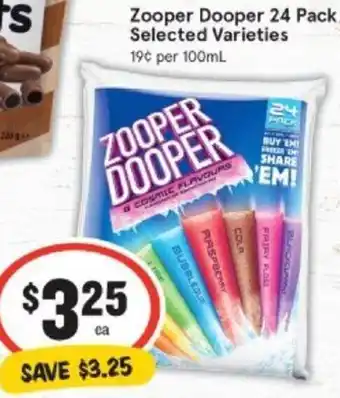 IGA Zooper Dooper 24 Pack offer