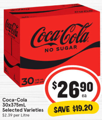 IGA Coca-cola 30x375ml offer