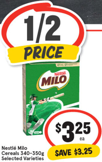 IGA Nestlé Milo Cereals 340-350g offer