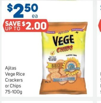 Foodland Ajitas vege rice crackers or chips offer