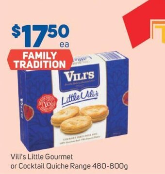 Foodland Vili's little gourmet or cocktail quiche range offer