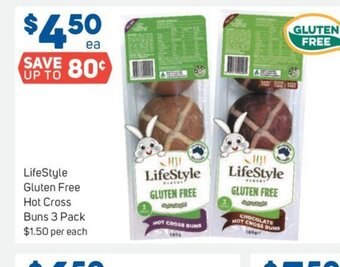 Foodland Lifestyle gluten free hot cross buns 3 pack offer