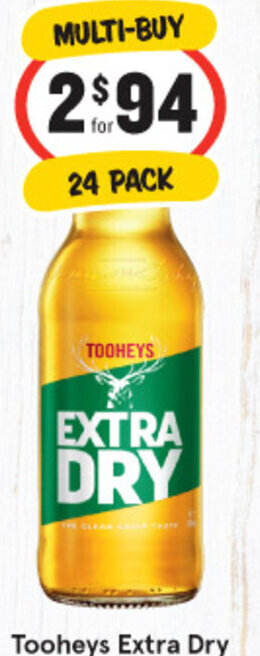 IGA Tooheys Extra Dry offer
