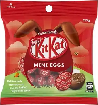 BIG W Nestlé kitkat mini easter eggs 110g offer