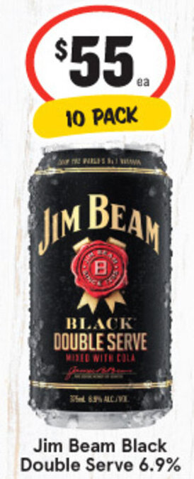 IGA Jim Beam Black Double Serve 6.9% offer