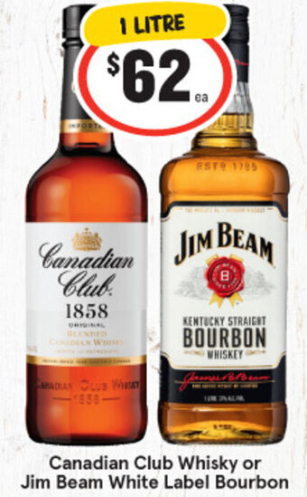IGA Canadian Club Whisky or Jim Beam White Label Bourbon offer
