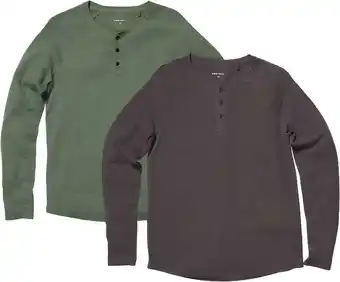 BIG W Brilliant basics men’s long sleeve henley waffle tees offer