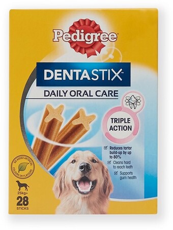 BIG W Pedigree dentastix (large breed) dog treats 28 pack offer