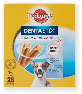 BIG W Pedigree dentastix (small breed) dog treats 28 pack offer
