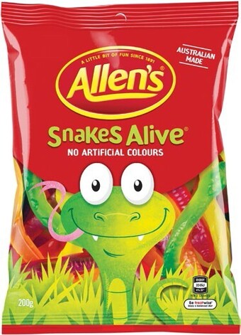 BIG W Allen’s snakes alive 200g offer