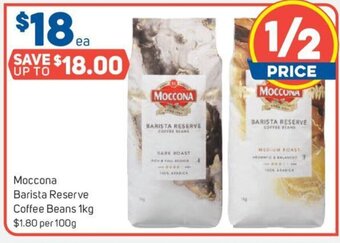 Foodland Moccona Barista reserve coffee beans offer