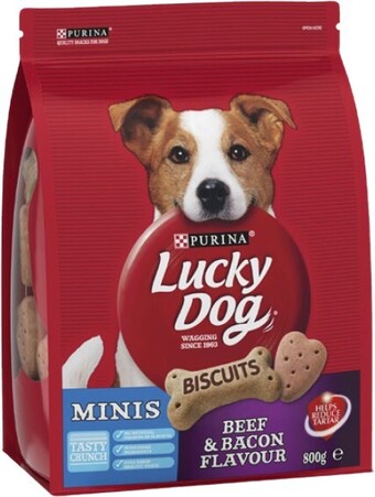 BIG W Purina lucky dog mini biscuits 800g - beef & bacon offer