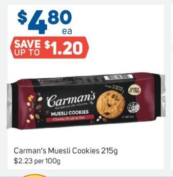 Foodland Carman's muesli cookies offer