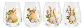 Kmart 4 bunny stemless glasses offer